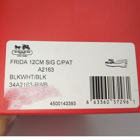 Coach Frida Signature Logo Womens Pre-owned Slip-on Black/White Flats - sz. 6B - Picture 7 of 7